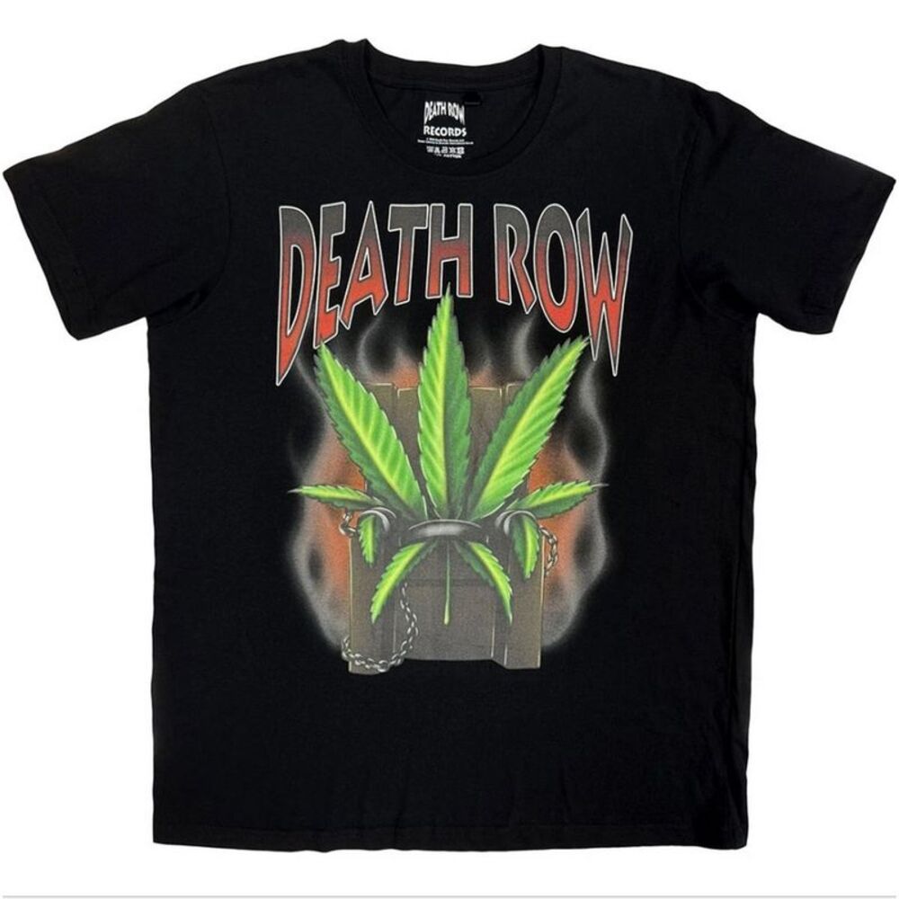 Death Row Records Unisex Adult Leaf T-Shirt / Black